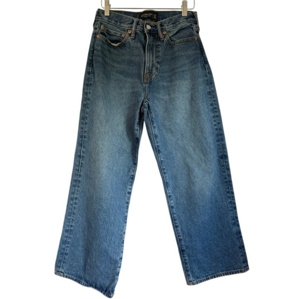 Abercrombie & Fitch Authentic Rigid Denim Baggy Jeans Medium Wash 28W 28L